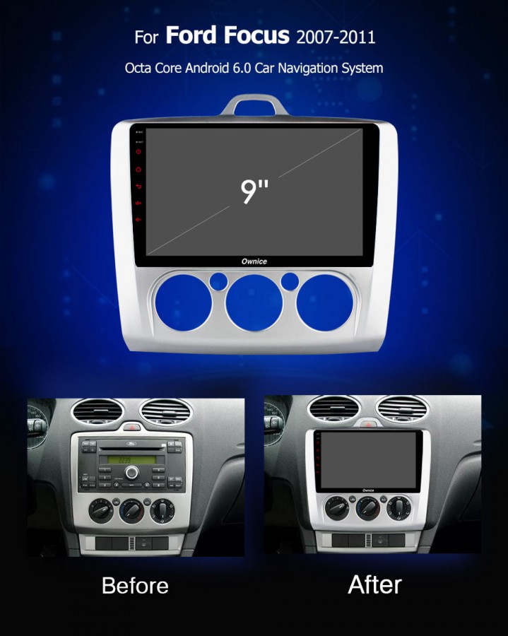 Штатная магнитола для Ford Focus 2 2004-2011 КОНДИЦИОНЕР - Carmedia OL-9201-M-P на Android 10.0, до 8-ЯДЕР, до 4ГБ-64ГБ и встроенным DSP Штатная магнитола для Ford Focus 2 2004-2011 КОНДИЦИОНЕР - Carmedia OL-9201-M-P на Android 10.0, до 8-ЯДЕР, до 4ГБ-64ГБ и встроенным DSP