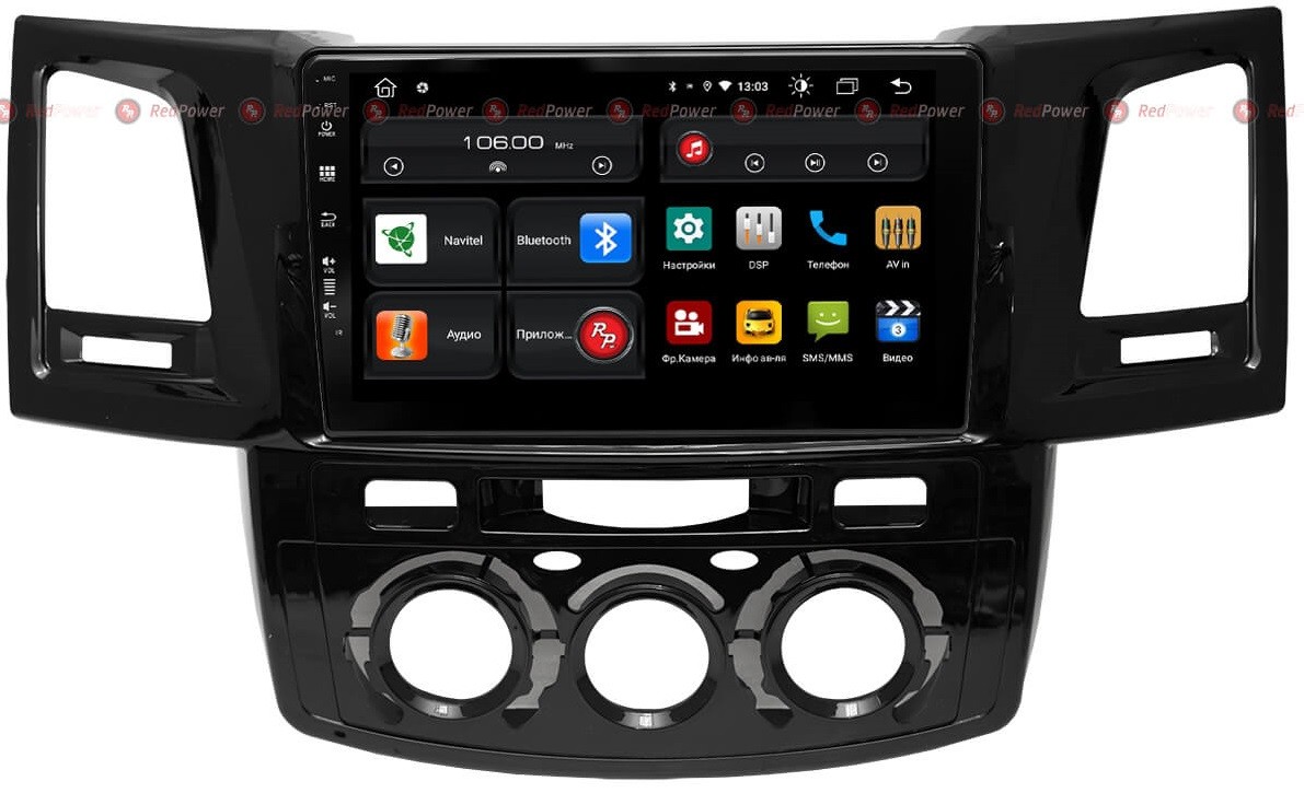 Штатная магнитола для Toyota HiLux 2011-2015 - Redpower 61269 на Android 10, 8-ЯДЕР, 4ГБ-64ГБ, встроенным 4G модемом и DSP Штатная магнитола для Toyota HiLux 2011-2015 - Redpower 61269 на Android 10, 8-ЯДЕР, 4ГБ-64ГБ, встроенным 4G модемом и DSP