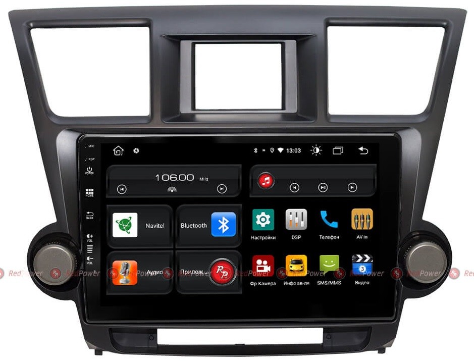 Штатная магнитола для Toyota Highlander 2007-2013 U40 - Redpower 61035 на Android 10, 8-ЯДЕР, 4ГБ-64ГБ, встроенным 4G модемом и DSP Штатная магнитола для Toyota Highlander 2007-2013 U40 - Redpower 61035 на Android 10, 8-ЯДЕР, 4ГБ-64ГБ, встроенным 4G модемом и DSP