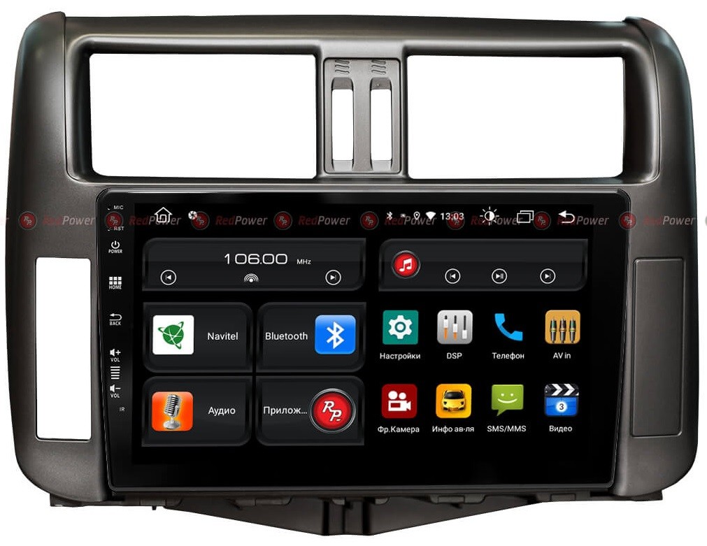 Штатная магнитола для Toyota Land Cruiser Prado 150 2009-2013 - Redpower 61065 на Android 10, 8-ЯДЕР, 4ГБ-64ГБ, встроенным 4G модемом и DSP Штатная магнитола для Toyota Land Cruiser Prado 150 2009-2013 - Redpower 61065 на Android 10, 8-ЯДЕР, 4ГБ-64ГБ, встроенным 4G модемом и DSP