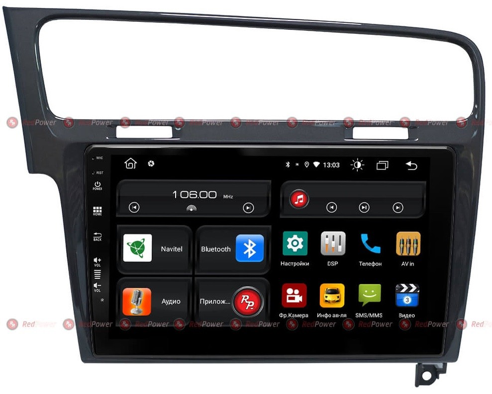 Штатная магнитола для Volkswagen GOLF 7 2013-2017 (черный/серый) - Redpower 61006B/G на Android 10, 8-ЯДЕР, 4ГБ-64ГБ, встроенным 4G модемом и DSP Штатная магнитола для Volkswagen GOLF 7 2013-2017 (черный/серый) - Redpower 61006B/G на Android 10, 8-ЯДЕР, 4ГБ-64ГБ, встроенным 4G модемом и DSP